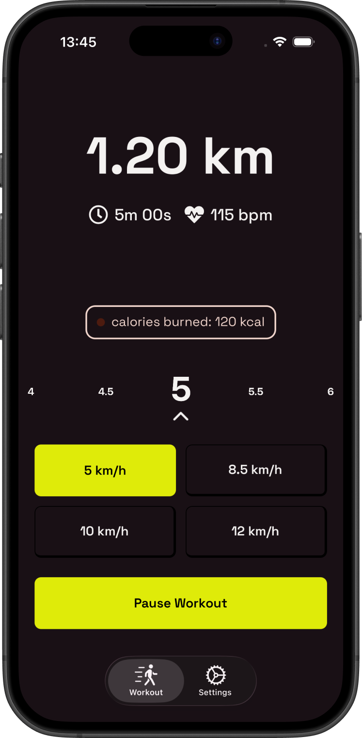 Laufmaus App Mockup Dark